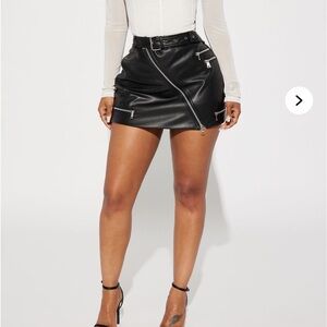 Black Faux Leather Skirt
